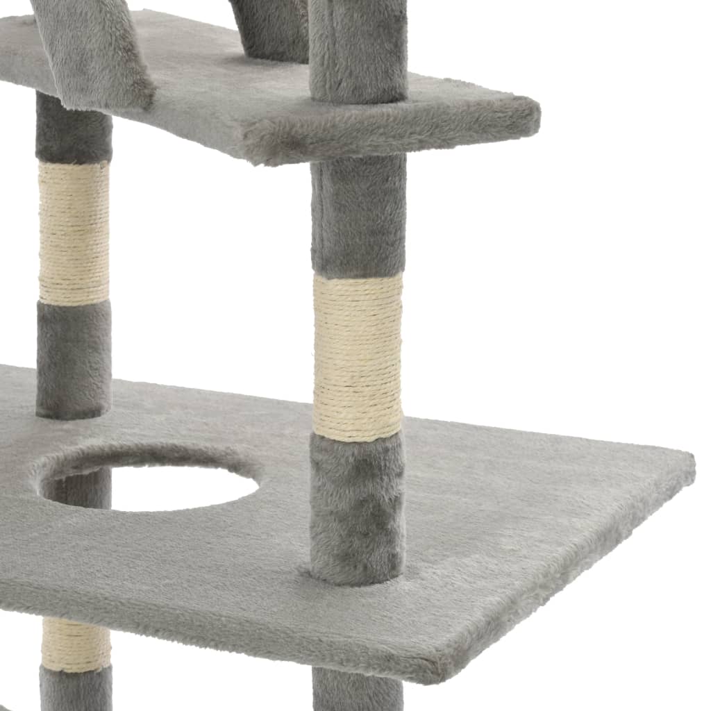 vidaXL kattetræ med sisalkradsestolper 230-260 cm grå