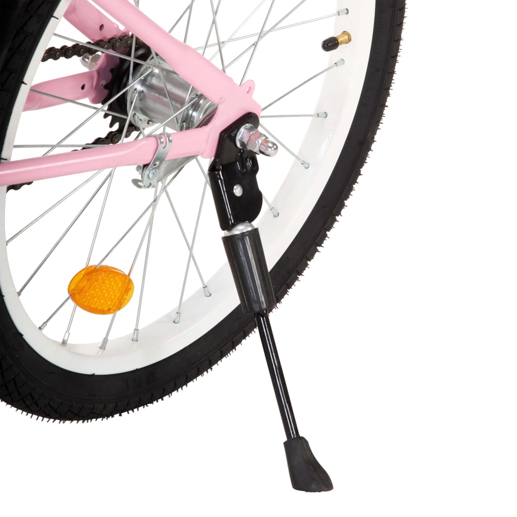vidaXL børnecykel med frontlad 18 tommer sort og lyserød