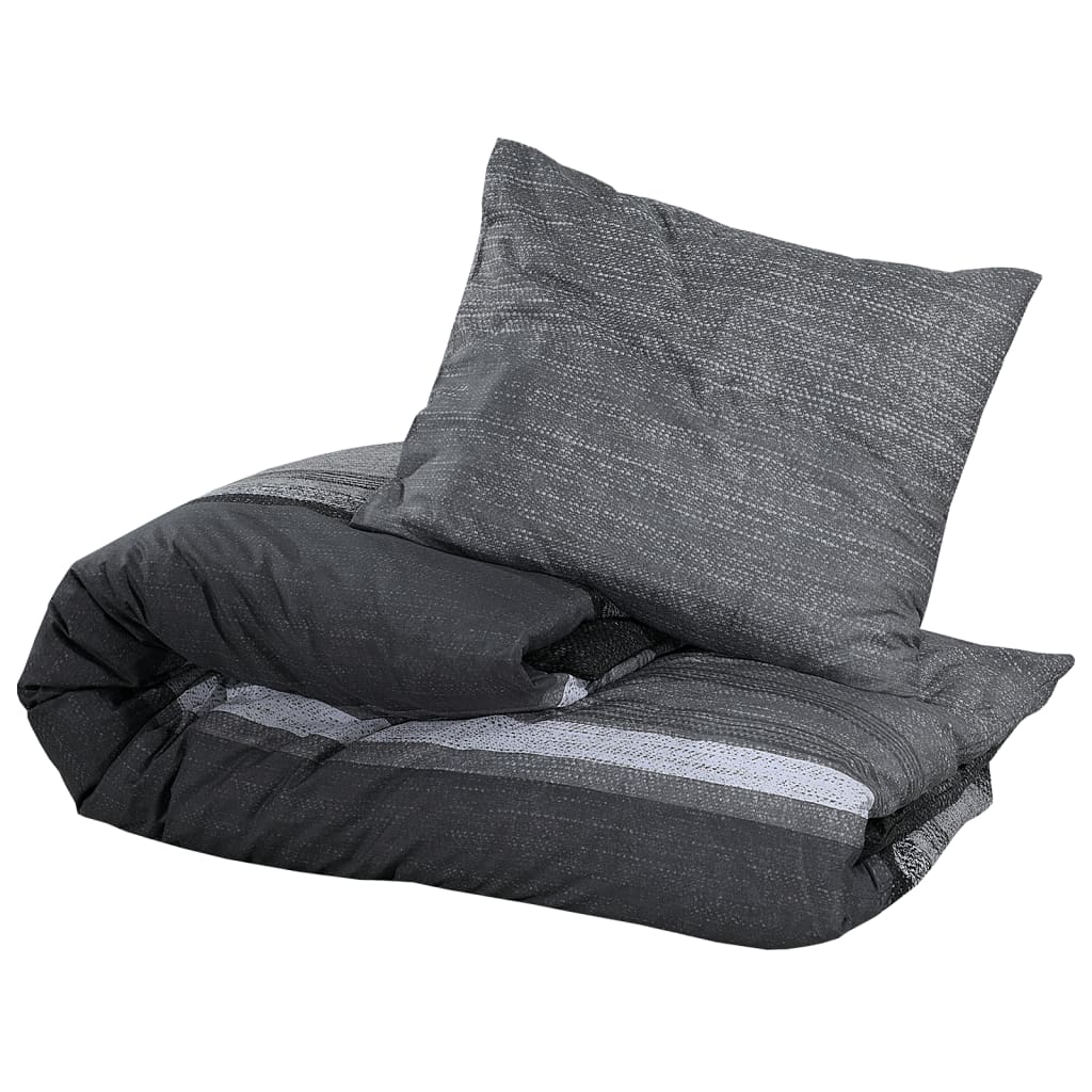 vidaXL sengetøj 155x220 cm bomuld mørkegrå