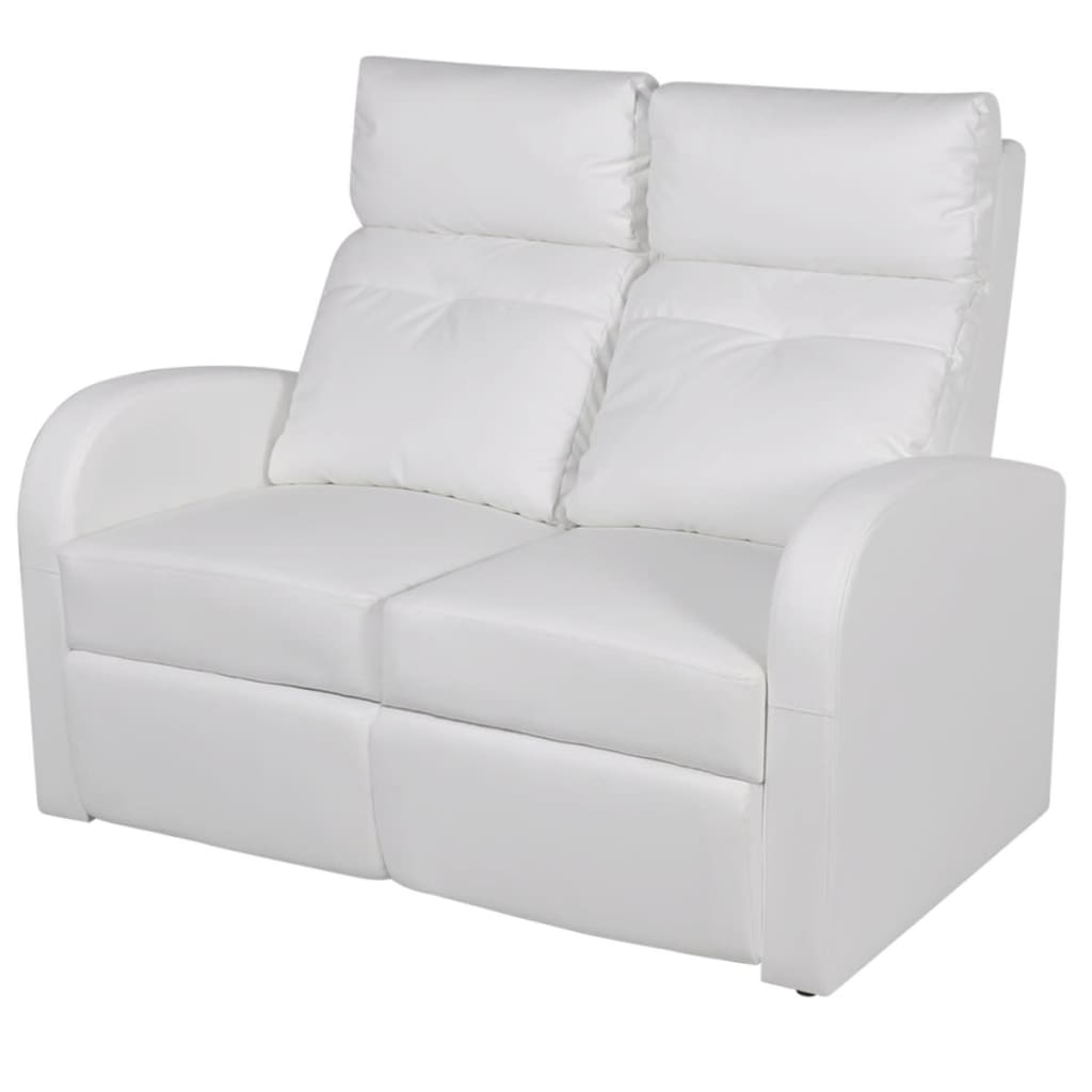 vidaXL 2-sæders lænestol kunstlæder hvid