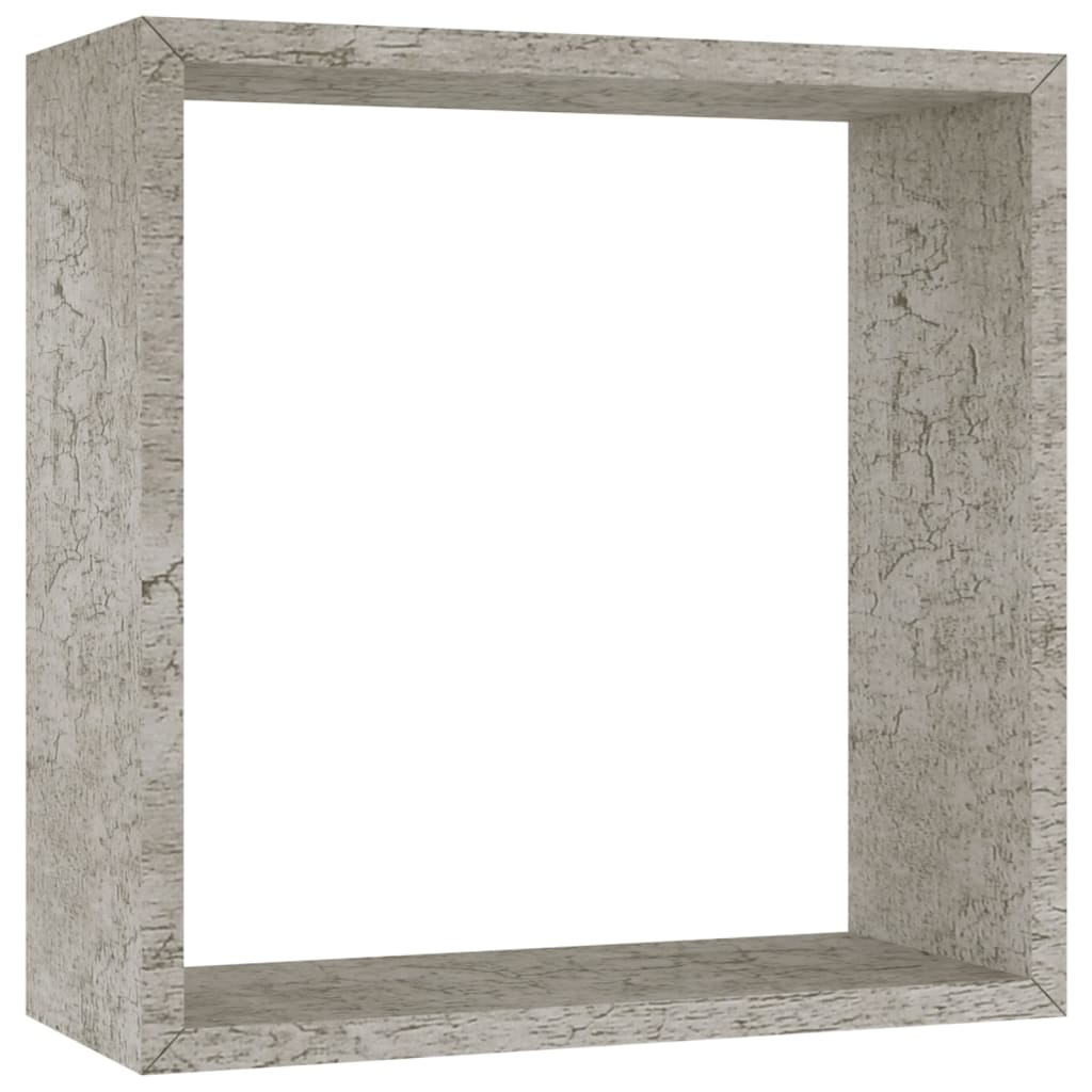 vidaXL væghylder 3 stk. kubeformet betongrå