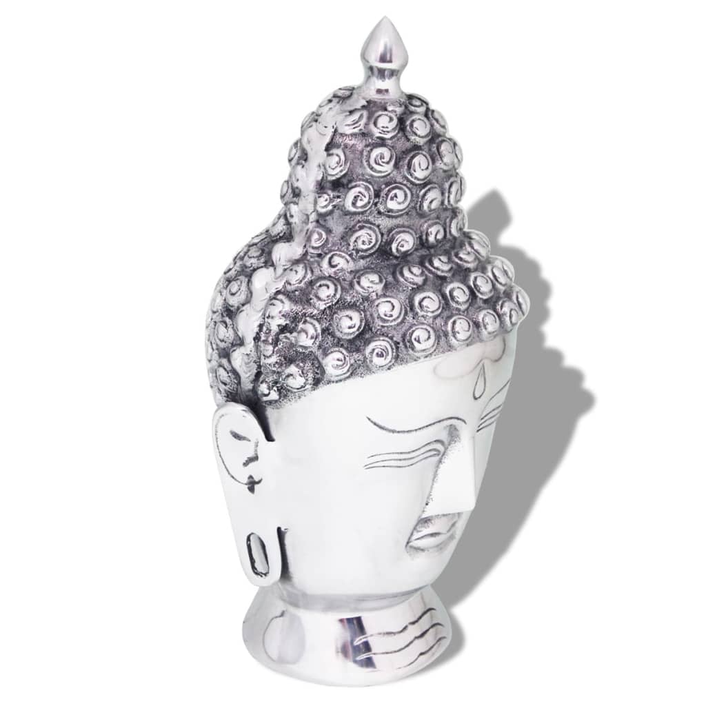 vidaXL buddhahoved-dekoration aluminium sølvfarvet