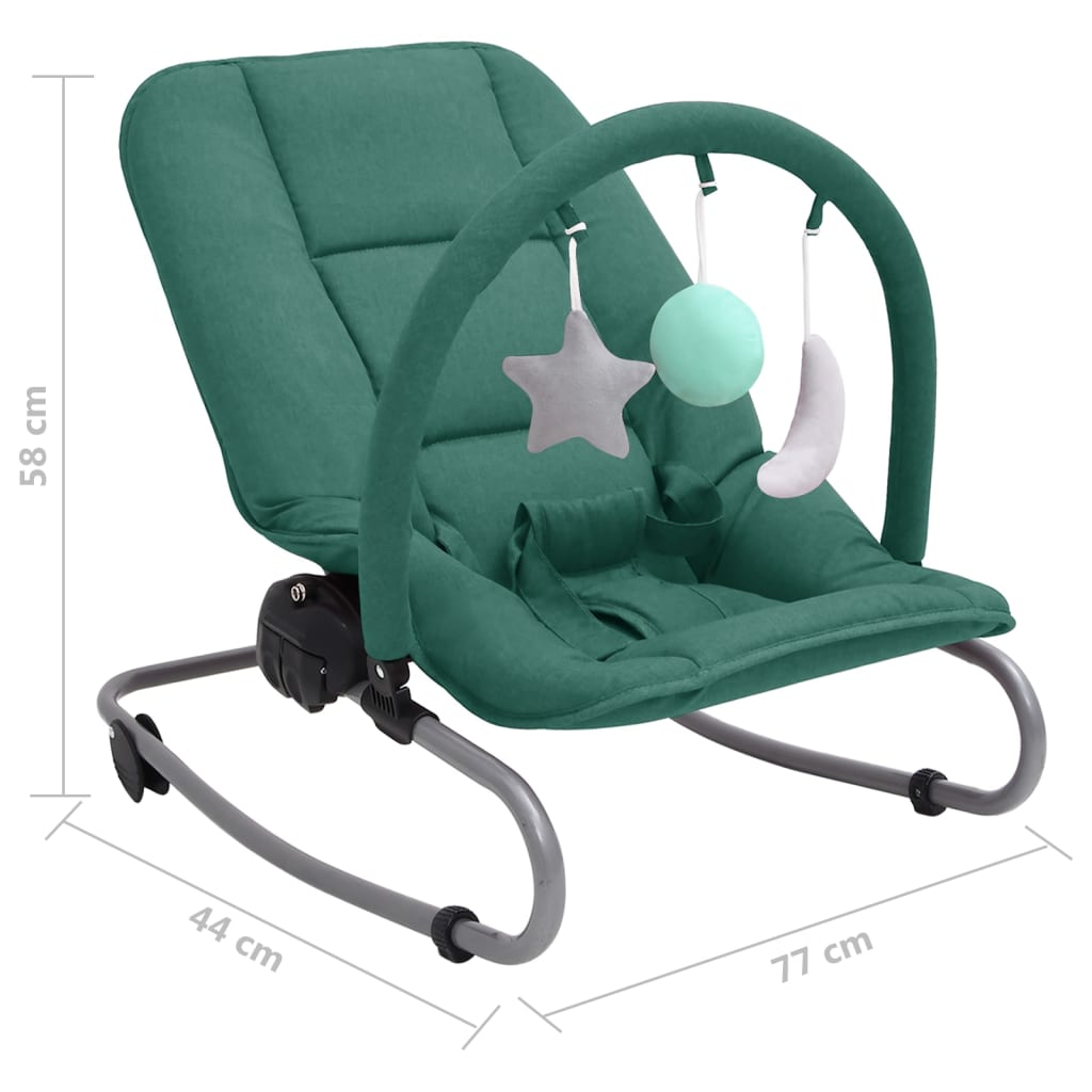vidaXL skråstol til baby stål grøn