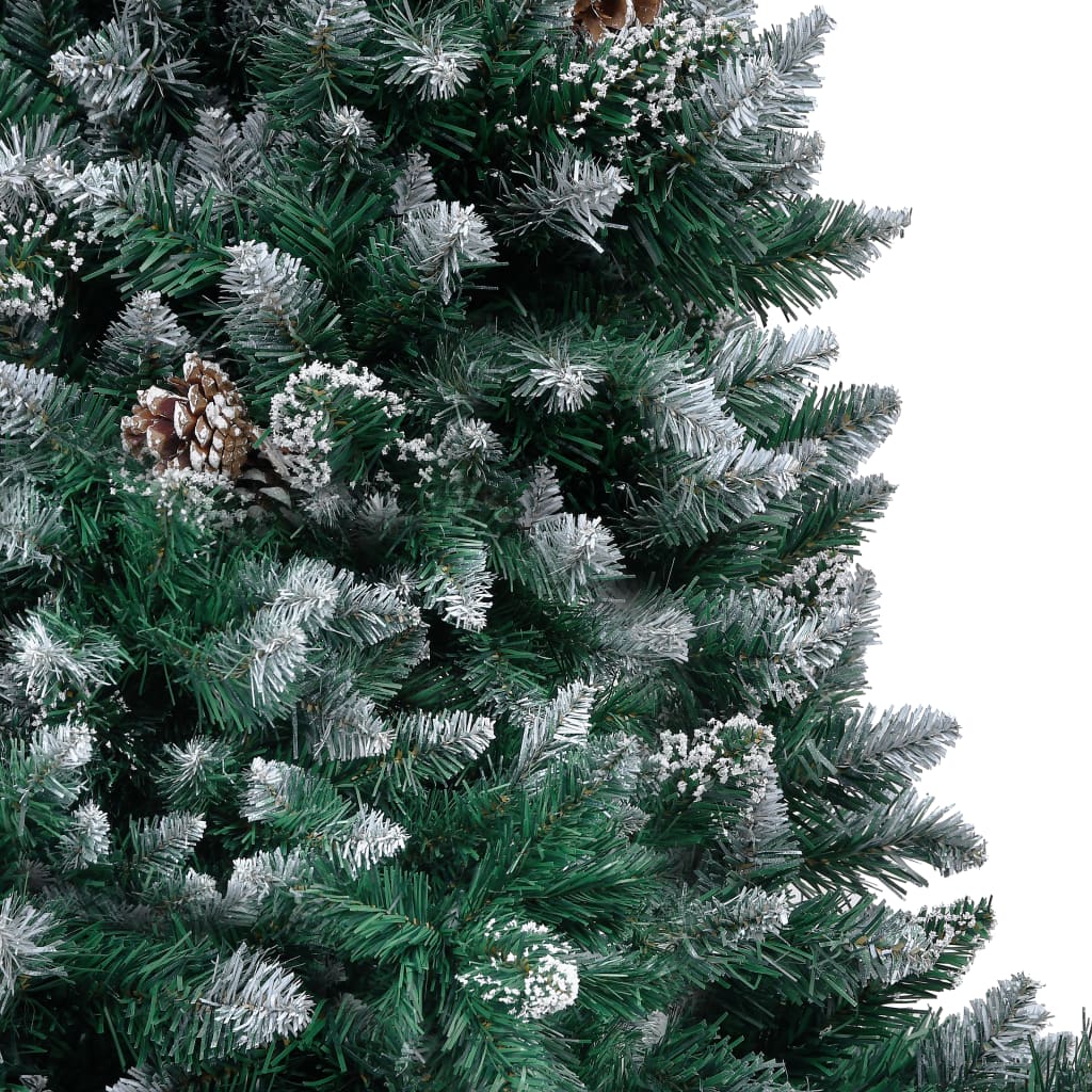 vidaXL kunstigt juletræ med grankogler og hvidt sne 150 cm