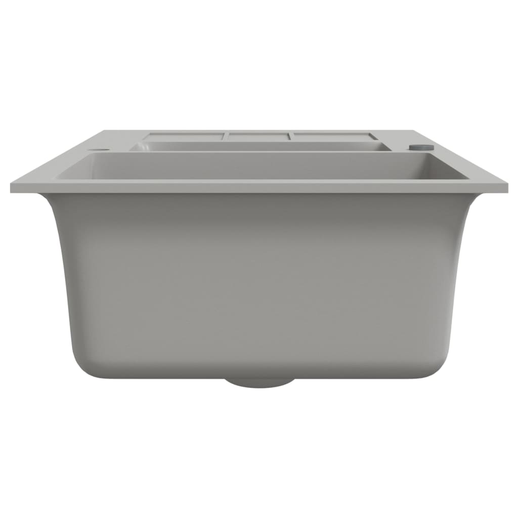 vidaXL dobbelt køkkenvask granit grå