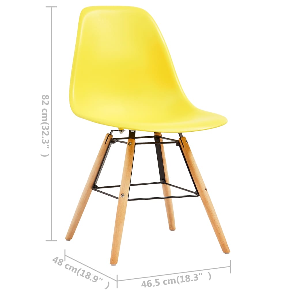 vidaXL spisebordsstole 2 stk. plastik gul