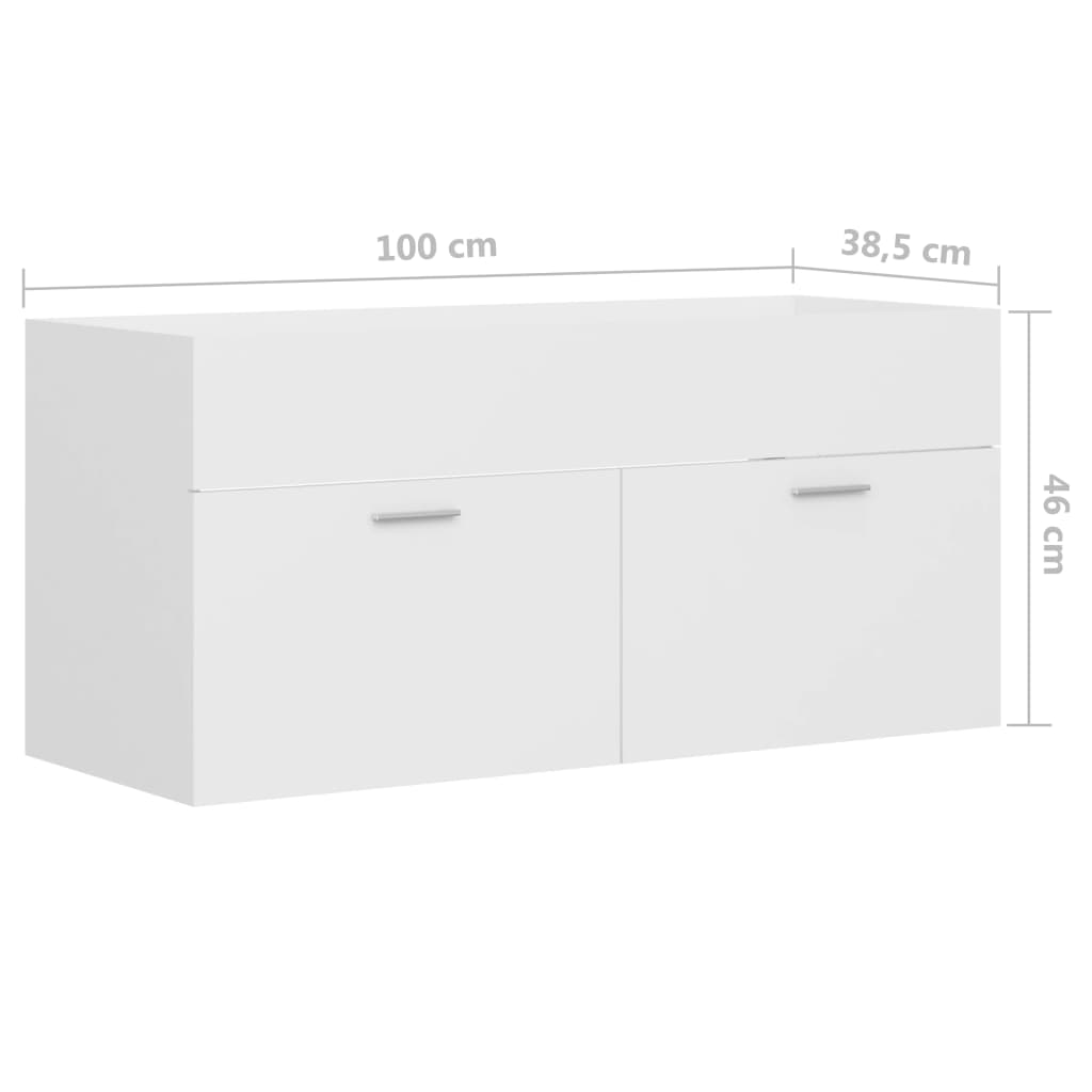 vidaXL vaskeskab 100x38,5x46 cm spånplade hvid
