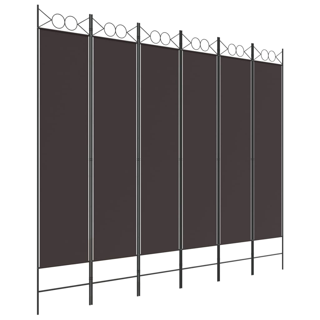 vidaXL 6-panels rumdeler 240x200 cm stof brun