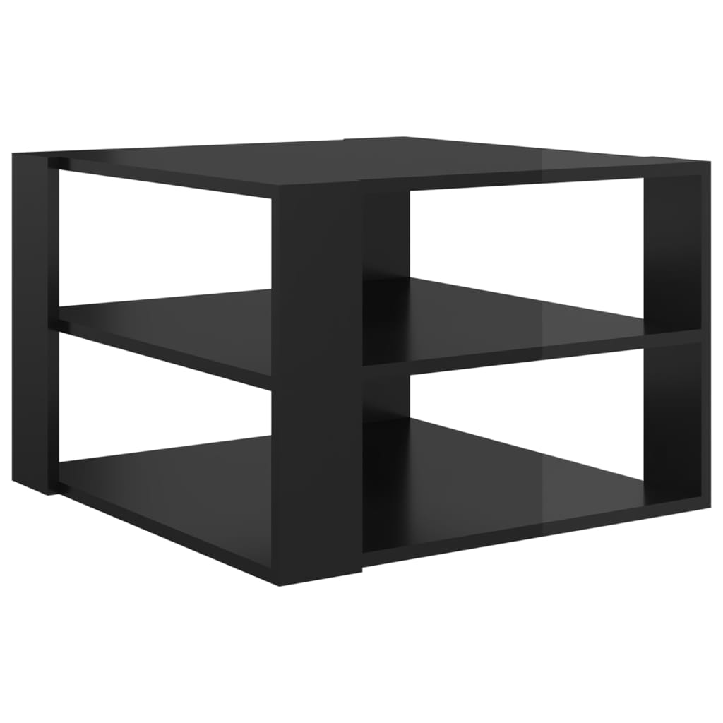 vidaXL sofabord 60x60x40 cm spånplade sort højglans