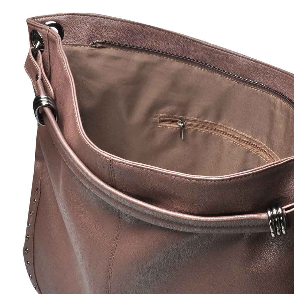 Mørkebrun stor håndtaske
