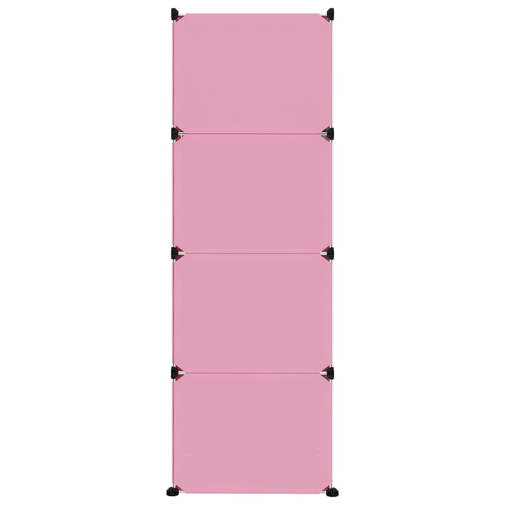 vidaXL opbevaringsreol til børn 12 kubeformede kasser PP lyserød