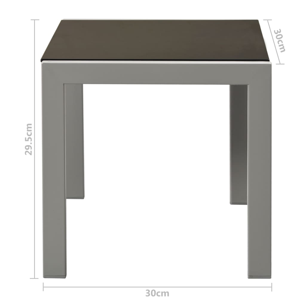 vidaXL liggestole 2 stk. med bord stål og textilene sort