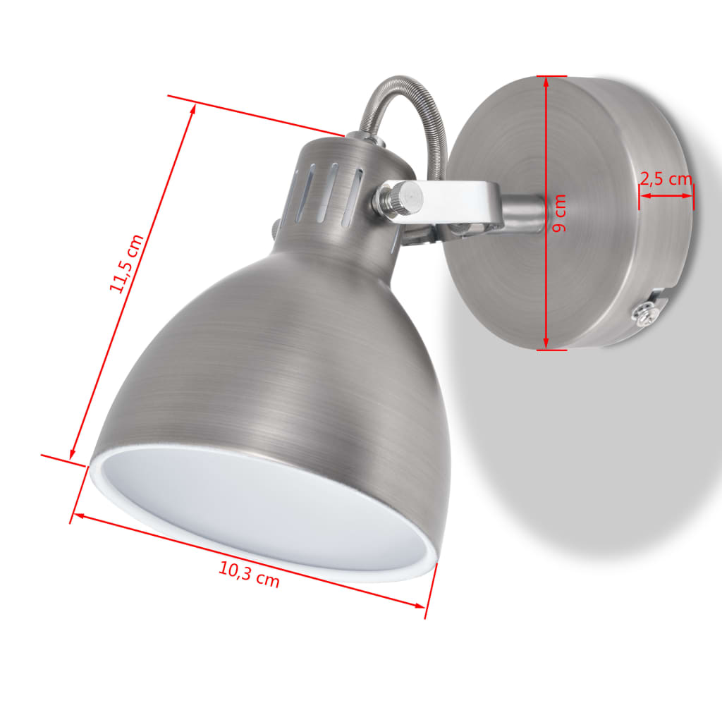 vidaXL væglamper 2 stk. til 2 pærer E14 grå