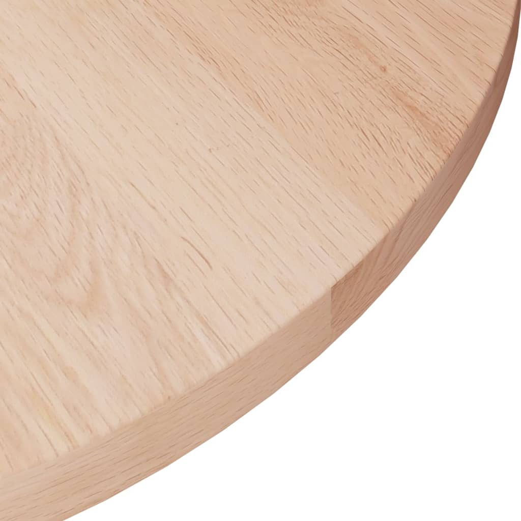 vidaXL rund bordplade Ø50x1,5 cm ubehandlet massivt egetræ
