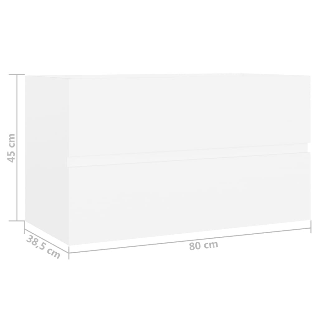 vidaXL vaskeskab 80x38,5x45 cm spånplade hvid