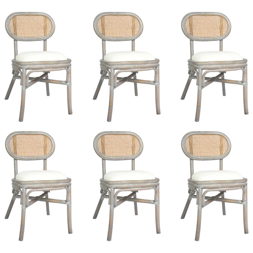 vidaXL spisebordsstole 6 stk. linned grå