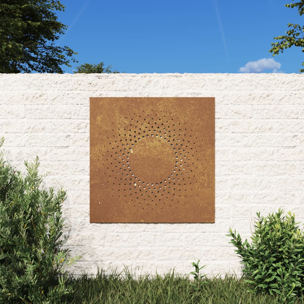 vidaXL udendørs vægdekoration 55x55 cm soldesign cortenstål