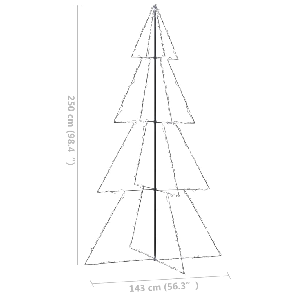 vidaXL lysende juletræ 143x250 cm 360 LED'er indendørs/udendørs