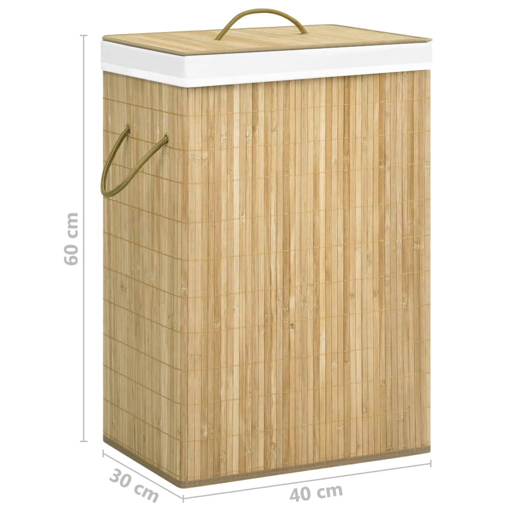 vidaXL vasketøjskurv med 2 rum 72 l bambus