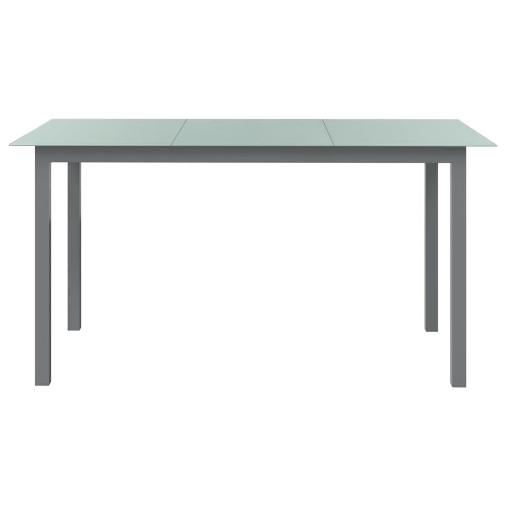 vidaXL spisebordssæt til haven 7 dele aluminium sølvfarvet og sort