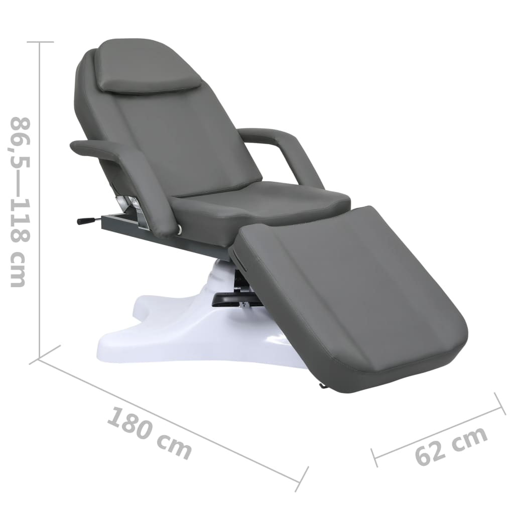 vidaXL massagebord 180x62x(86,5-118) cm grå