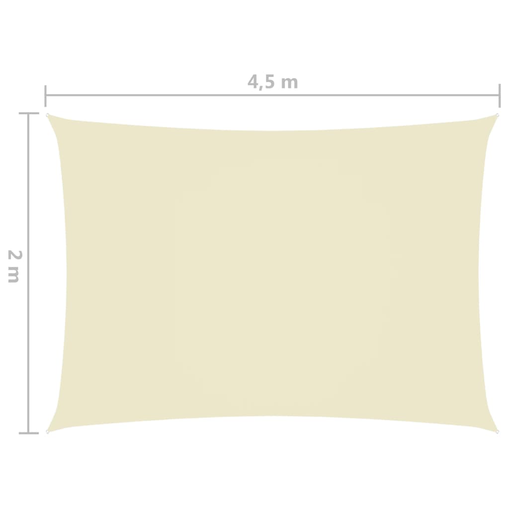 vidaXL solsejl 2x4,5 m rektangulær oxfordstof cremefarvet