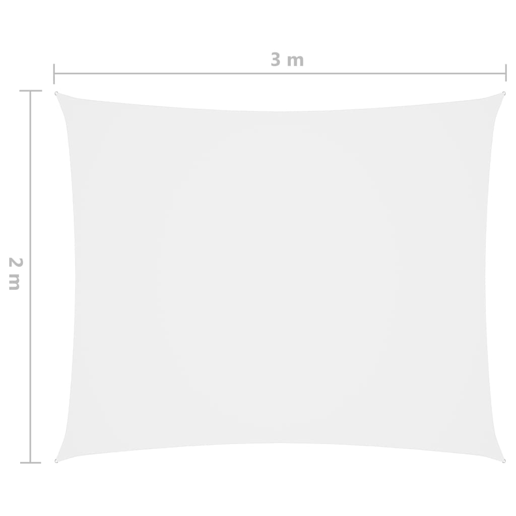 vidaXL solsejl 2x3 m rektangulær oxfordstof hvid