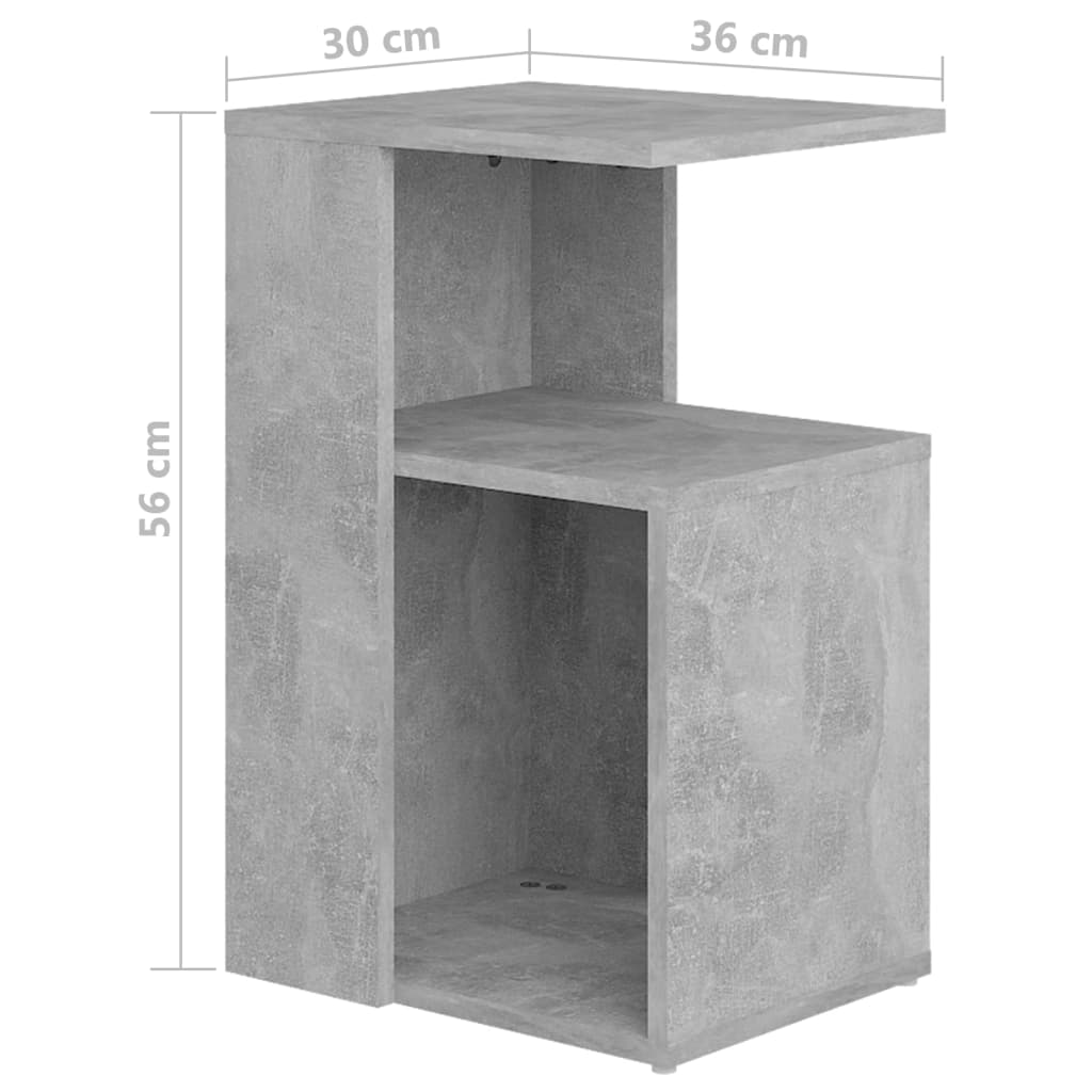 vidaXL sidebord 36x30x56 cm konstrueret træ betongrå