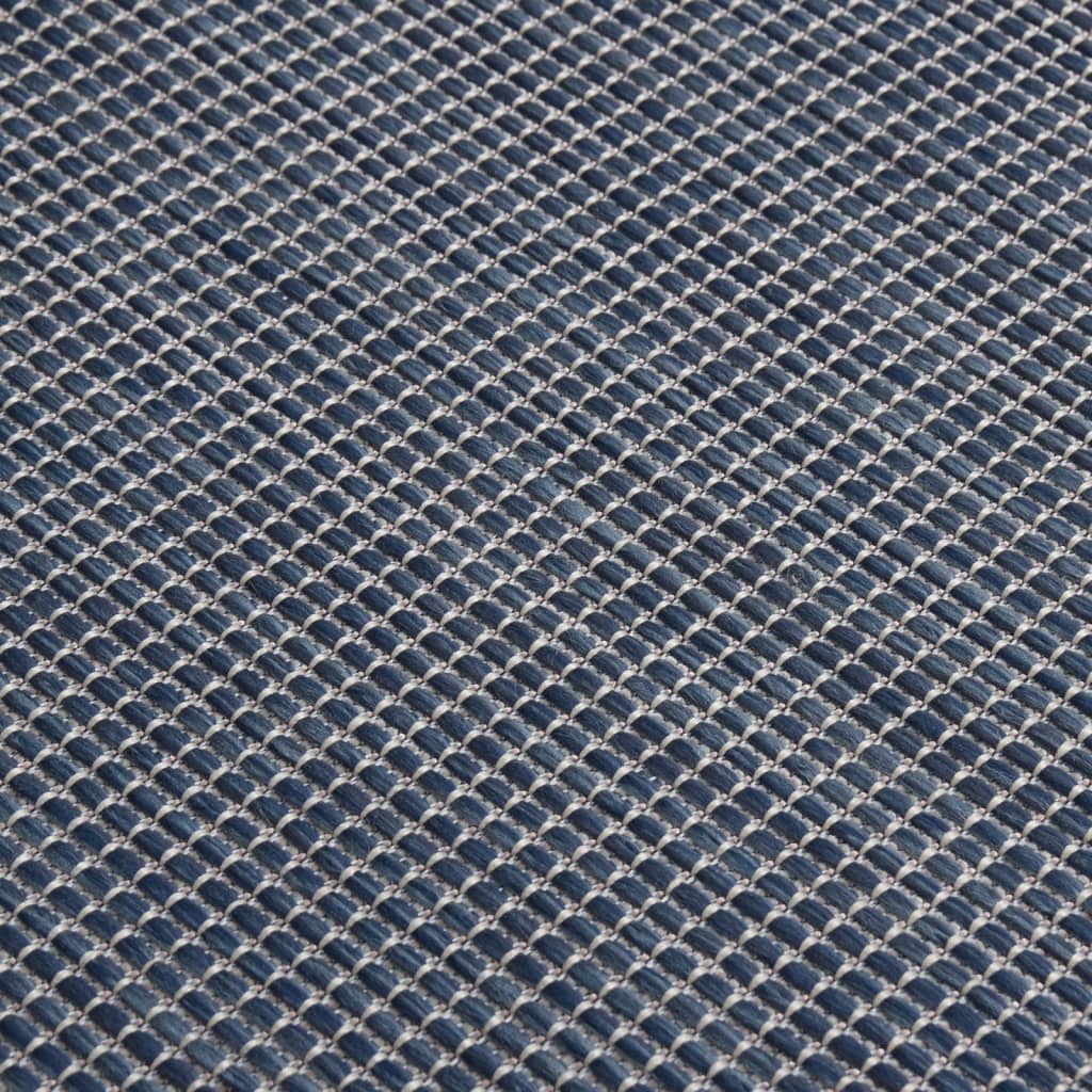vidaXL fladvævet udendørstæppe 120x170 cm blå
