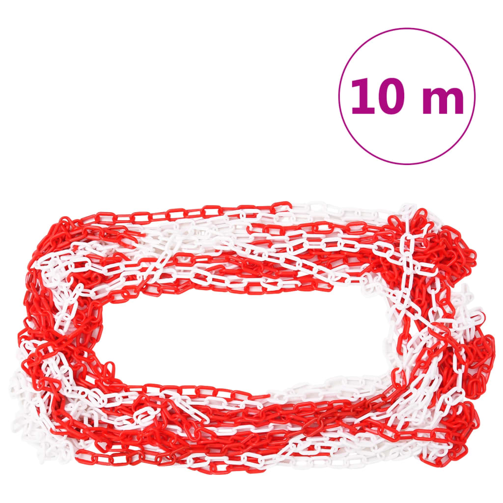 vidaXL trafikkeglesæt med 10 m kæde rød og hvid
