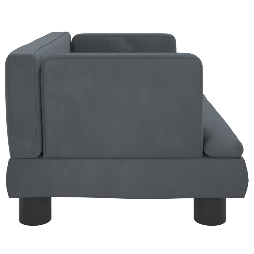 vidaXL sofa til børn 60x45x30 cm velour mørkegrå