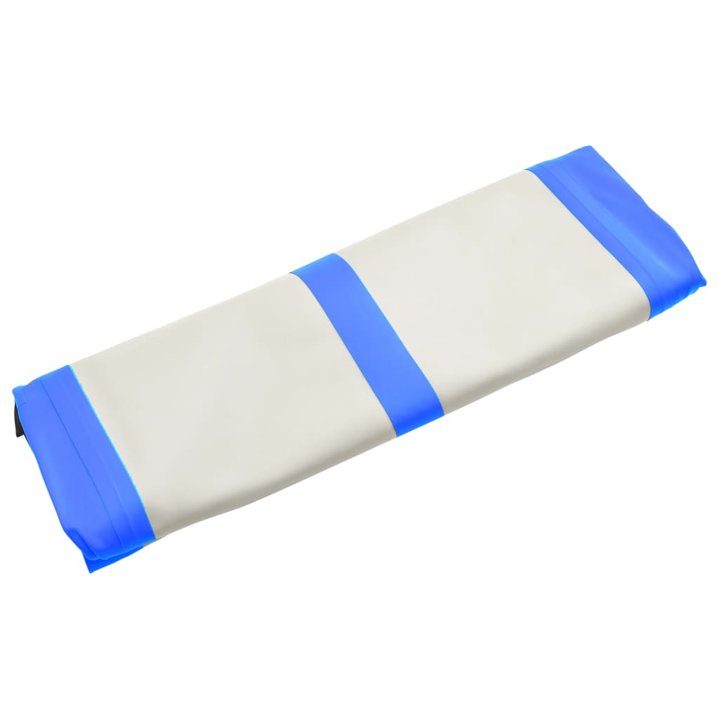 vidaXL oppustelig gymnastikmåtte med pumpe 600x100x20 cm PVC blå