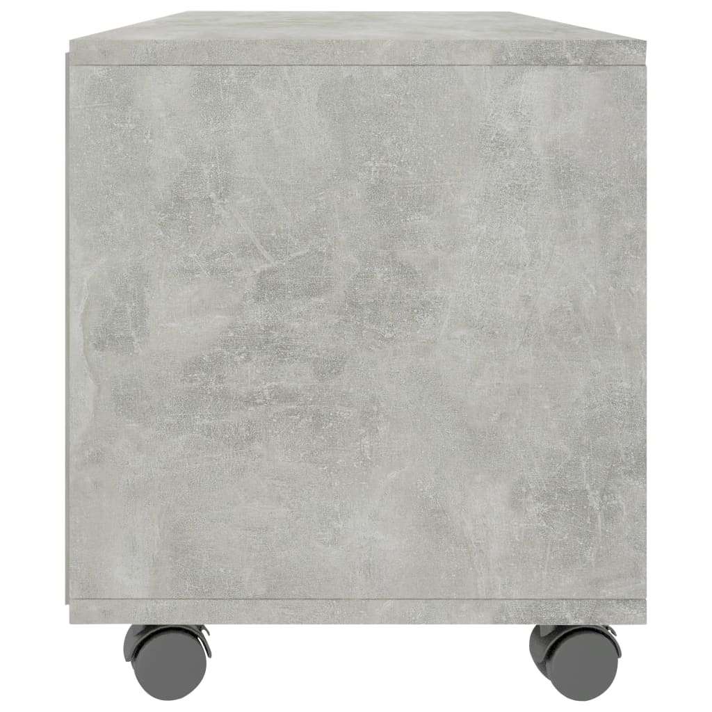 vidaXL tv-bord med hjul 90x35x35 cm konstrueret træ betongrå