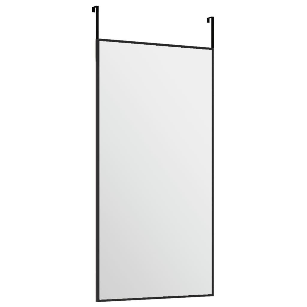 vidaXL dørspejl 30x60 cm glas og aluminium sort