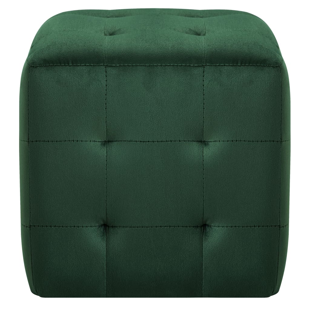 vidaXL sengeskabe 2 stk. 30 x 30 x 30 cm fløjlsstof grøn