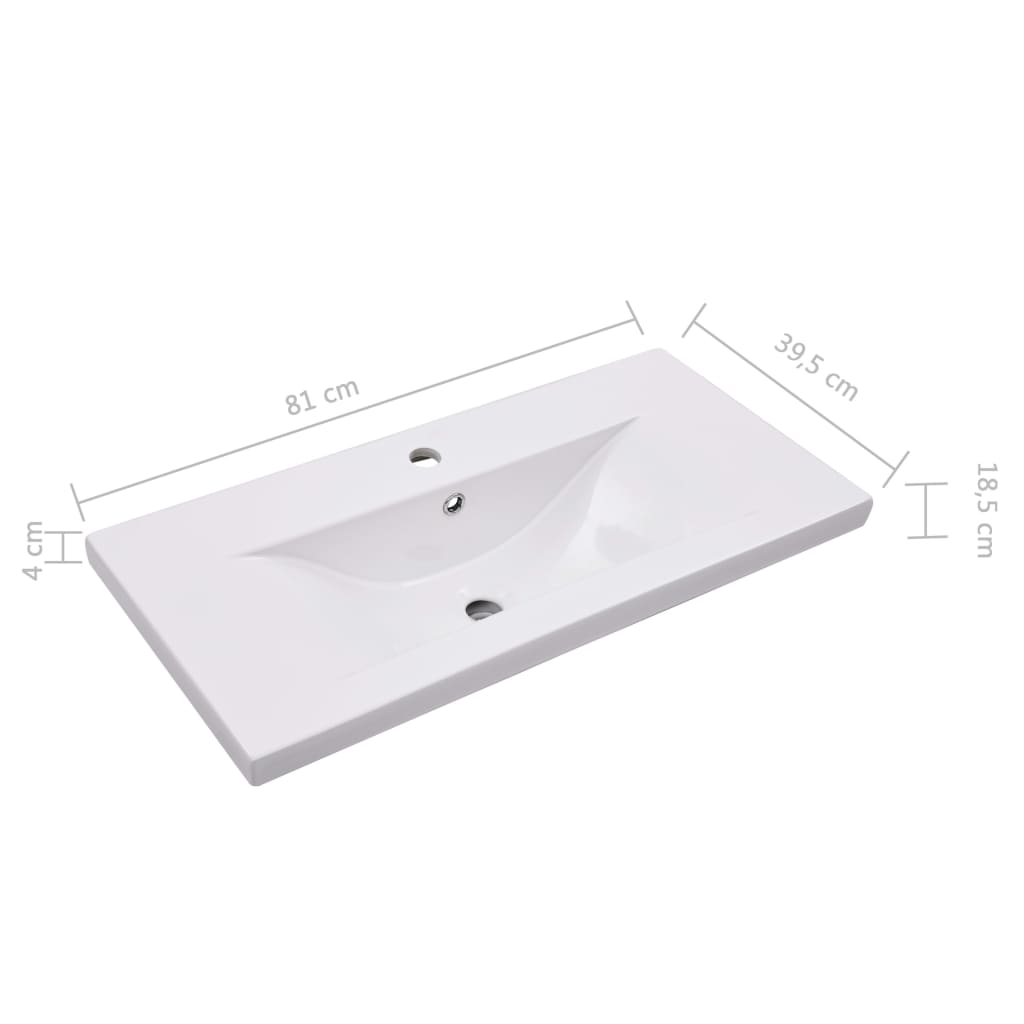 vidaXL vaskeskab med indbygget håndvask spånplade hvid