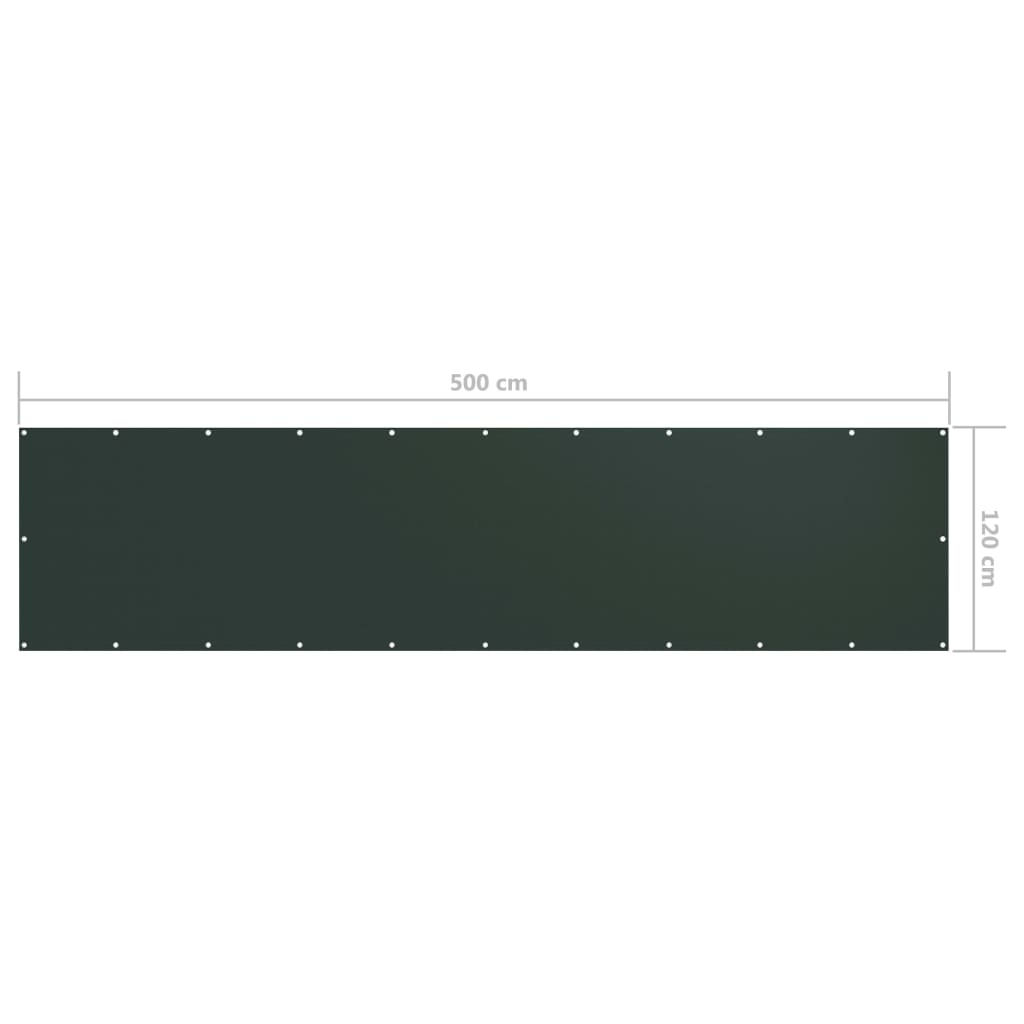 vidaXL altanafskærmning 120x500 cm oxfordstof mørkegrøn