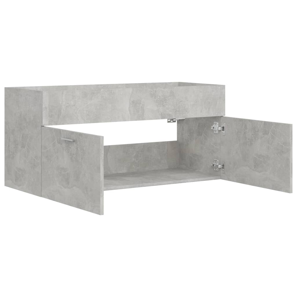 vidaXL vaskeskab 100x38,5x46 cm spånplade betongrå