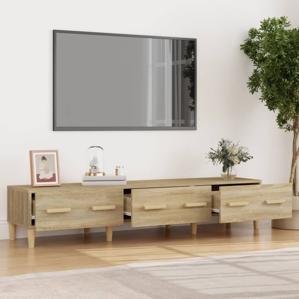 vidaXL tv-bord 150x34,5x30 cm konstrueret træ sonoma-eg