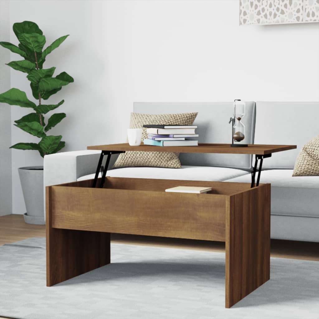 vidaXL sofabord 80x50,5x41,5 cm konstrueret træ brun egetræsfarve