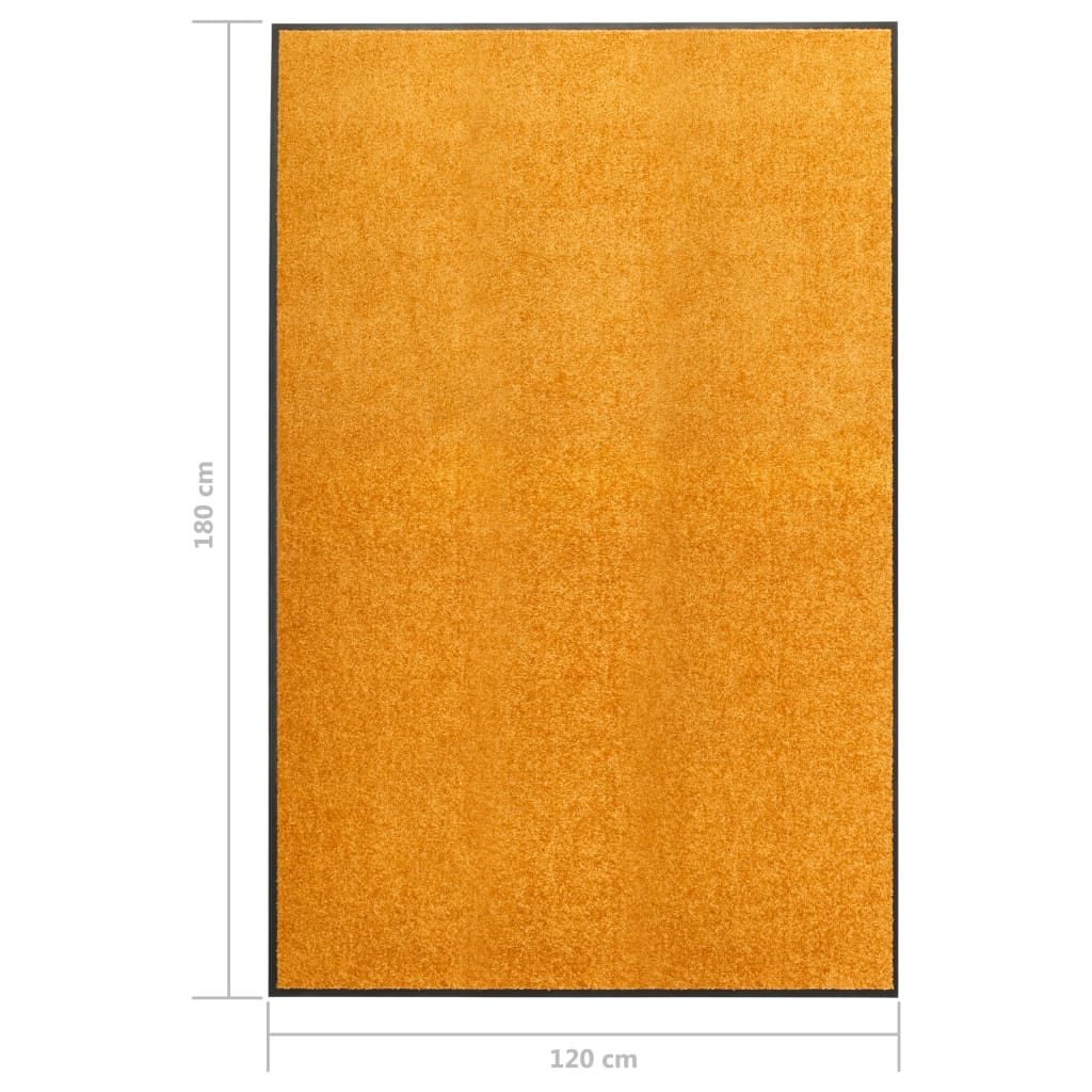 vidaXL vaskbar dørmåtte 120x180 cm orange
