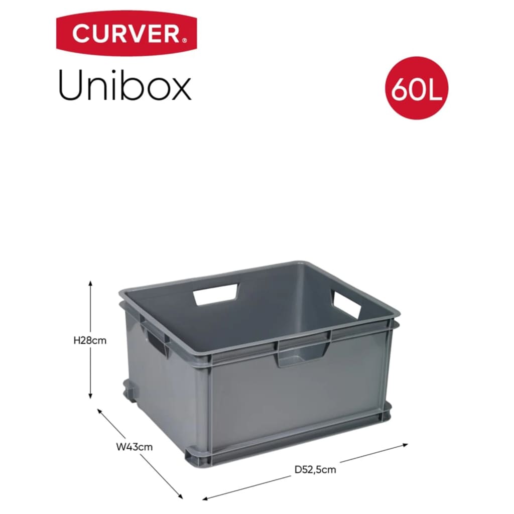 Curver opbevaringskasse Unibox str. XL 60 l grå