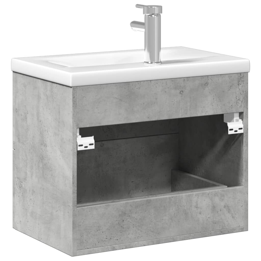 vidaXL underskab til badeværelse med håndvask betongrå