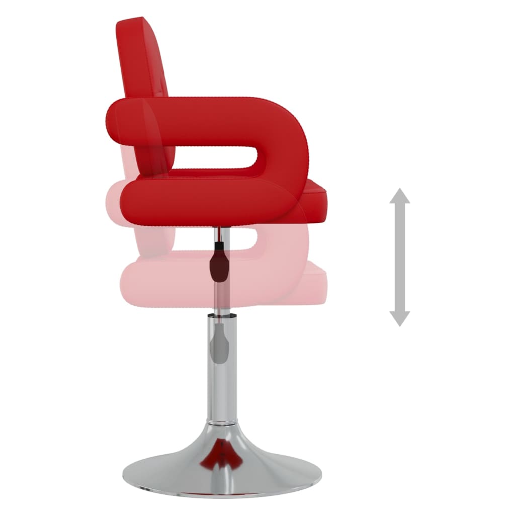 vidaXL drejelige spisebordsstole 2 stk. kunstlæder vinrød