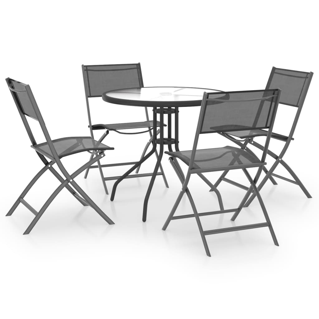 vidaXL udendørs spisebordssæt 5 dele stål