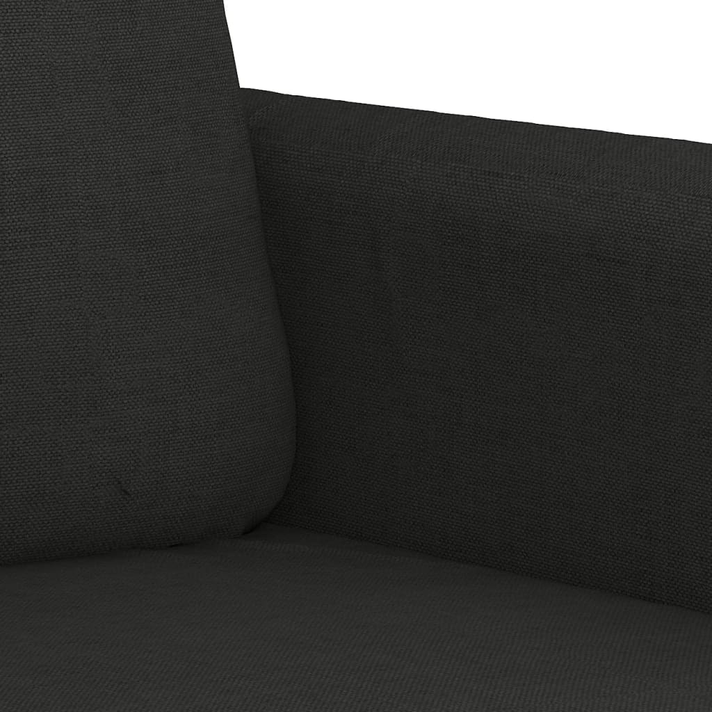vidaXL sofasæt 3 dele med puder stof sort