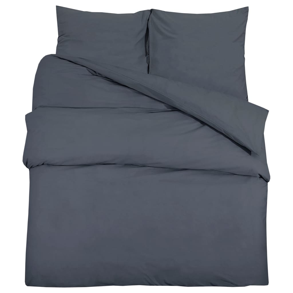 vidaXL sengetøj 140x200 cm bomuld mørkegrå