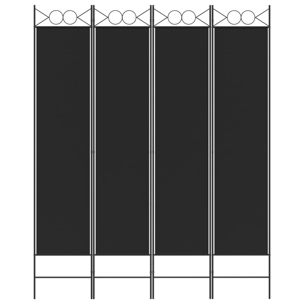 vidaXL 4-panels rumdeler 160x200 cm stof sort