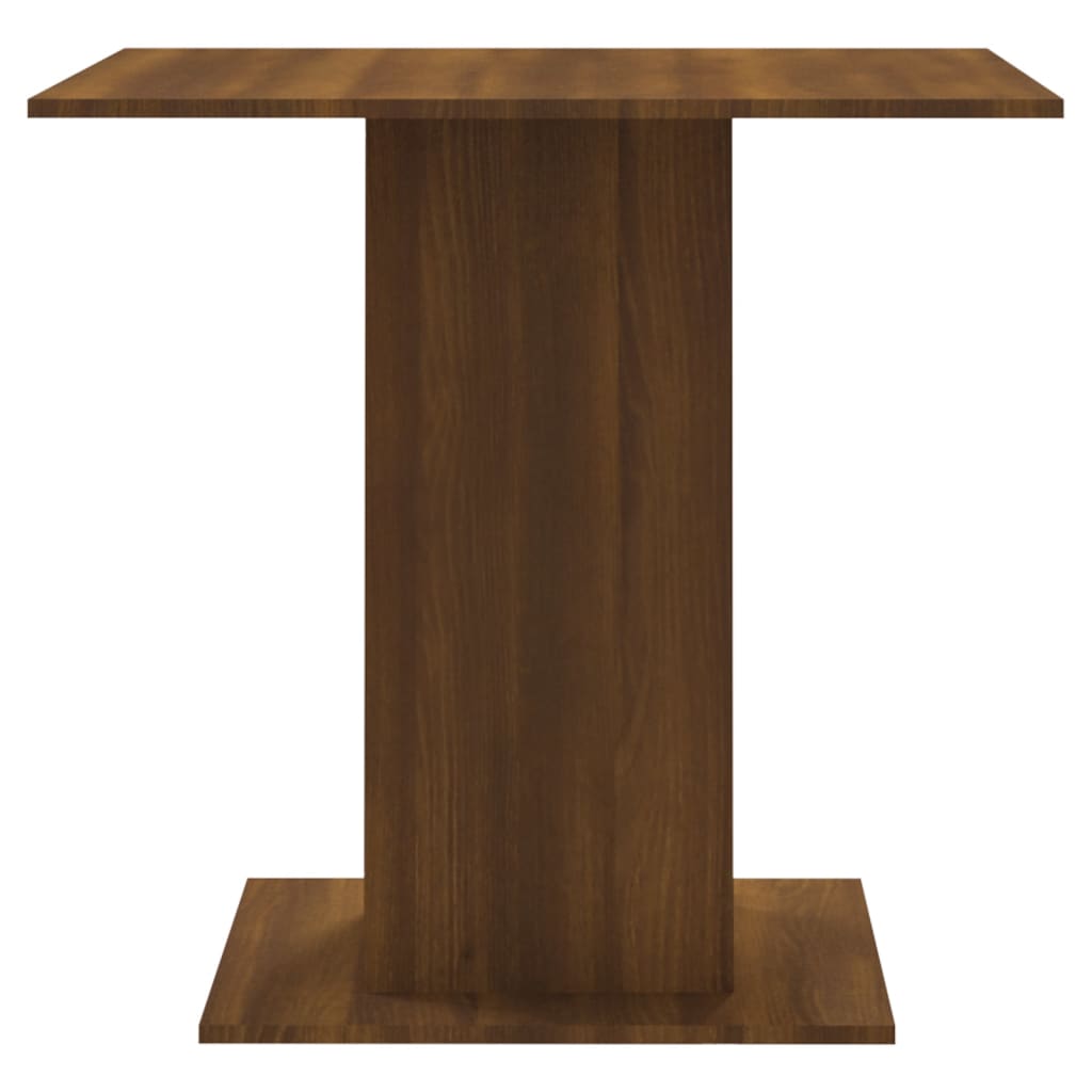 vidaXL spisebord 80x80x75 cm konstrueret træ brun egetræsfarve