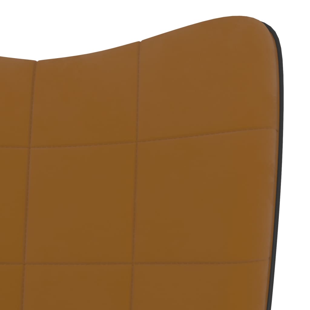 vidaXL lænestol fløjl og PVC brun